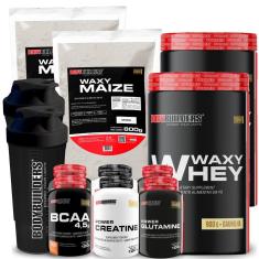 KIT 2x Whey Protein Waxy Whey + 2x BCAA +2xCreatina + 2x Waxy Maize + 2x Glutamina + 2x Coq - BB-Unissex