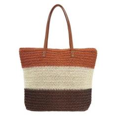 Bolsa Alice Palucci Palha Alça Dupla Tricolor-Feminino