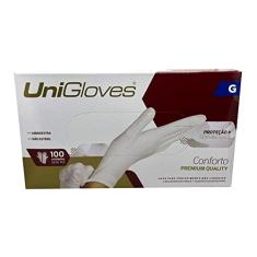 UNIGLOVES Luva De Látex Branca Para Procedimento (Sem Pó) Unigloves® - G - 100 Unidades