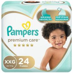 Fralda Pampers Premium Care Tamanho XXG Pacote Mega 24 Fraldas Descartáveis