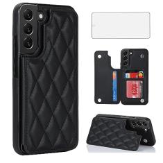 Asuwish Capa de telefone para Samsung Galaxy S21 FE 5G capa carteira com protetor de tela e suporte de cartão de crédito RFID de couro acessórios para celular S 21 EF S21FE5G UW S21FE 21S G5 16.3 cm