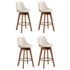 Kit 4 Banquetas Gourmet Copacabana-tecido Linho 56