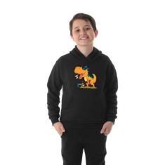 Moletom Canguru Infantil Menino Dino Guitarra Benellys, 6, Preto