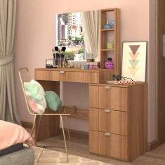 Penteadeira Camarim com Espelho 4 Gavetas 3 Nichos - Emovell, Montana