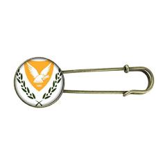 Broche de metal retrô com emblema nacional do Chipre