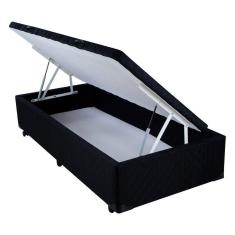Cama Box Baú Solteiro Americano Mega Tecido Black - 096x203
