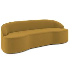 Sofá 4 Lugares Curvo Sala de Estar Living Lótus D02 Veludo Mostarda 280 cm C-279 - Lyam