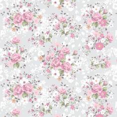 Papel De Parede Adesivo Lavável Floral Rosa 6m