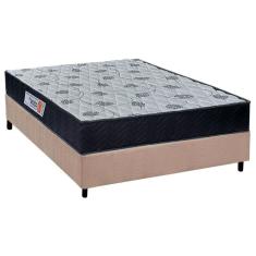  Cama Box Casal: Colchão Ortopédico Orthoflex Foggia Sogni Unic Face + Base CRC Suede Clean(138x188)