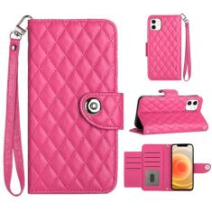 Para iPhone 12, capa carteira com alça de pulso, capa flip de couro com fecho magnético com 7 cartões e 1 compartimento para dinheiro, suporte feminino presente capa de telefone para Apple iPhone 12