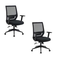 Kit 2 Cadeiras para Escritório Diretor com Nr17 Genebra Preto