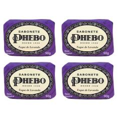 Kit 4 Sabonetes em Barra Toque de Lavanda Glicerina Vegetal Vegano Phe