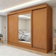 Guarda Roupa Nice 3 Portas 4 Gavetas com Espelho - Móveis Lopas