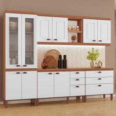 Cozinha Completa Modulada Jessica 100% MDF com 2 Balcões Independentes