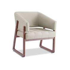 Mobly Poltrona Air Areia - Cadeira Contemporânea bege com Apoio de Braço para Sala de Estar e Jantar