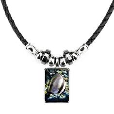 DIYthinker Colar Ocean Fish Coral Science Nature Picture Jewelry Torque Leather Rope Pendant