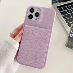 Carteira de Couro Luxo Capa para Cartão Carteira para iPhone 14 Pro Max 11 12 13 Mini XR X XS 8 7 Plus SE Photo Slot Capa para Suporte, Roxo, Para iPhone 12 Mini