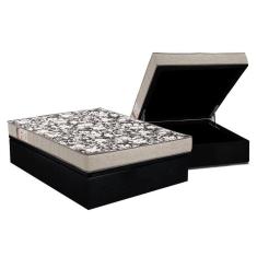 Cama Box Baú Casal: Colchão Espuma Ortobom D26 Physical Ultra Resistente + Base Black(138X188)