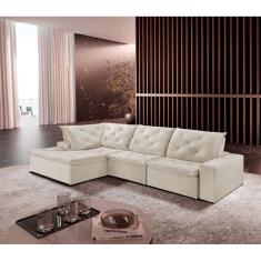 Sofá Hércules Linho 2 Módulos 100cm B25cm+Chaise 130cm Meu Sofá Online