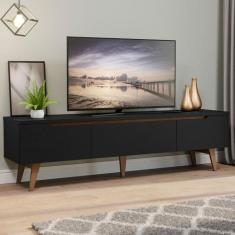 Rack para TV até 75 Polegadas Madesa Reims 2 Portas 1 Gaveta, Preto Te
