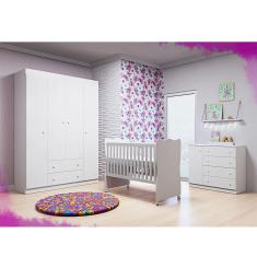 Jogo de Quarto com Guarda Roupa + Cômoda Ana Helena + Berço 102 - Phoenix Baby
