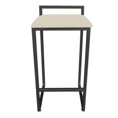 Banqueta Alta Lavínia Suede Base Preto Bege