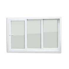 Janela de PVC 120x150cm 3 Folhas com Vidro Liso e Cremona ITEC Brimak Branco