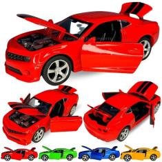 Carrinho Miniatura De Ferro Camaro Abre Capô E Porta Metal