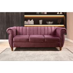 Sofá Chesterfield Realeza 3 Lugares Decoração Retrô - BELLA DECOR