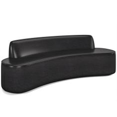 Sofá 3 Lugares Para Sala De Estar Living 210cm Koane D06 Sintético Preto - Mpozenato