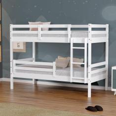 Beliche Infantil Slim RB com Grade de Proteção Madeira Maciça Branco Housin