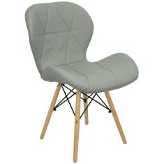 Cadeira Charles Eames Eiffel Slim Wood Estofada - Cinza - Magazine Rom
