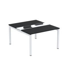 Mesa Plataforma Dupla com Pé de Aço para Coworking 110X140/2P PDC11/14/2P Preto/Branco