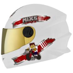 Capacete Fechado Mixs Start Infantil Blocks, BRANCO, 54