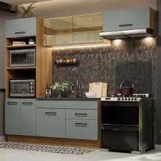 Cozinha Completa 270004 Com Armário E Balcão Rustic/Cinza