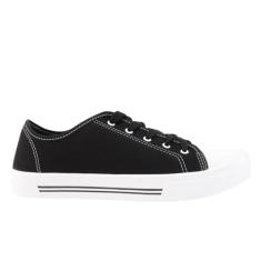 Tênis Moleca Casual Lona Feminino Preto Branco