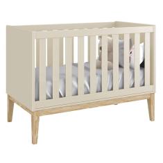 Berço Mini Cama Classic com Pés Madeira Natural - Reller Móveis Areia Fosco