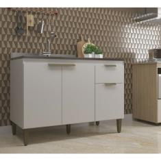 Balcao Para Pia 3 Portas 1 Gaveta Sem Tampo Alice