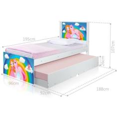 Bicama Juvenil Adesivada Princesa e Unicórnio - CasaH