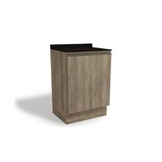 Balcão De Cozinha Maxxi G742 1 Porta C/ Tampo Nogal/preto - Kappesberg