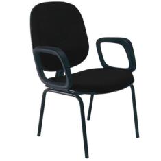 Cadeira Com Braços Diretor Para Escritório Linha Uno Preto