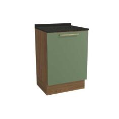 Balcão de Cozinha Botanic M629 1 Porta 60cm c/ Tampo - Kappesberg Nogu