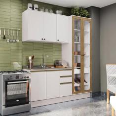 Cozinha Compacta Celeste Kappesberg 100% MDF Branco 192cm