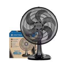 Ventilador Oscilante de Mesa Turbo 6 Pás 40cm Preto 220V Premium Venti