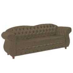 Sofá Chesterfield Merlo 3 lugares 2M - Veludo Bege / Decoração, recepç