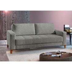 Sofá Fixo Orion 3 Lugares Luxo 180cm Castellar Móbile, Cinza