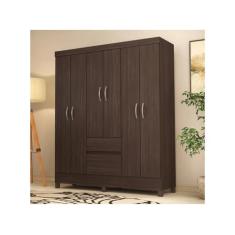 Guarda-Roupa Casal Flash Ii 6 Portas 2 Gavetas Café Touch - Demóbile -
