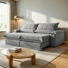 Sofá Retrátil e Reclinável com Catraca Blindada 280cm Porto Bello - Mo