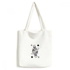 Bolsa de lona com estampa de cartas de jogar, bolsa de compras, bolsa casual