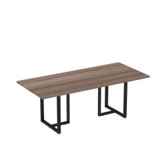 Mesa de Reunião Retangular 200x90cm MR2000P25TUB Walnut/Preto